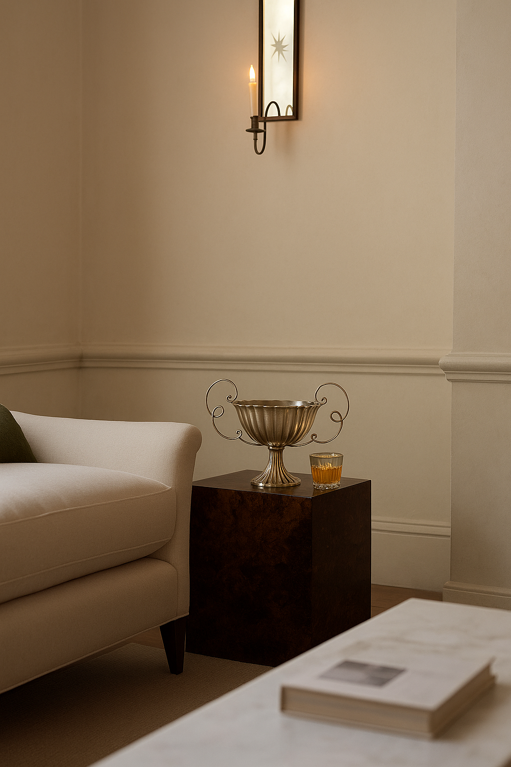 Antik Krom Kaplama Kulplu Ayaklı Kase – Lüks Centerpiece