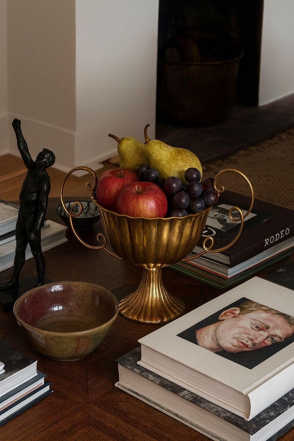 Antik Altın Kaplama Kulplu Ayaklı Kase – Lüks Centerpiece