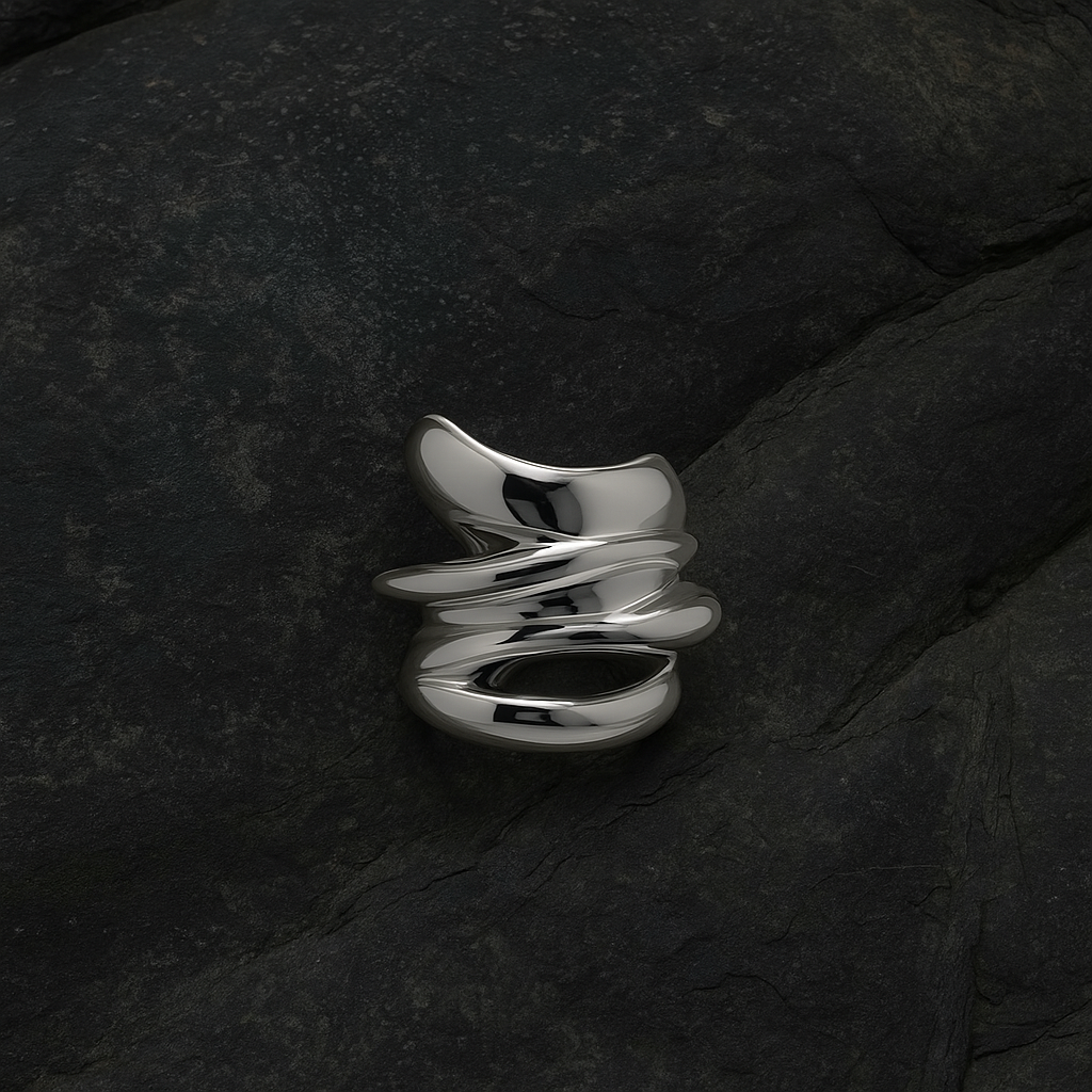 Luxe Wave – El Yapımı Gümüş Kaplama Peçetelik 6 adet